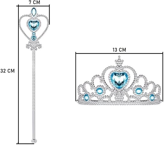 Kit Acessórios Frozen Elsa Com Trança Luvas Coroa E Varinha Kit Acessórios Frozen Elsa Com Trança Luvas Coroa E Varinha